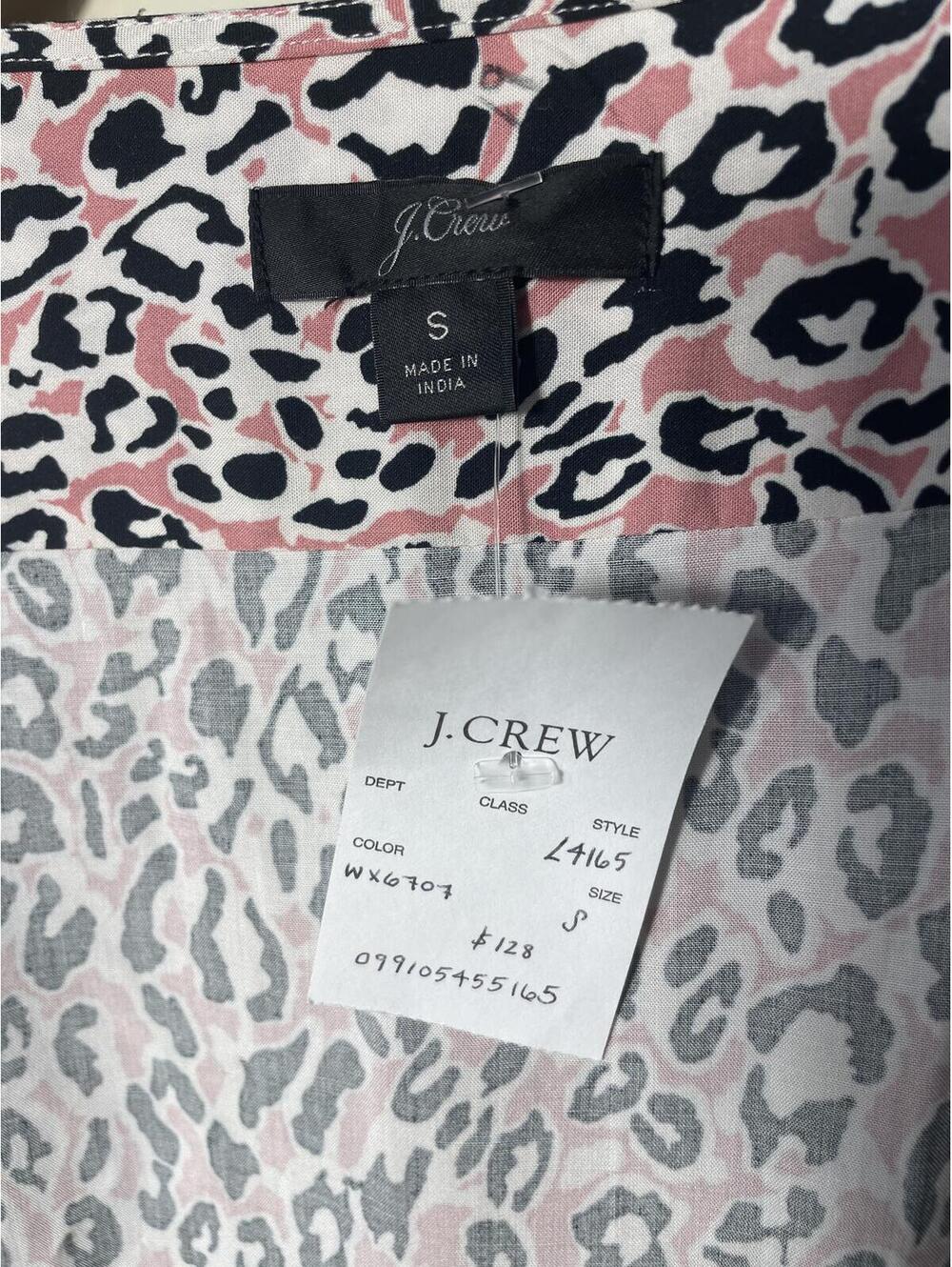 J Crew Womens Size Small Pink Leopard Animal Print Wrap Dress Maxi Flowy Casual - Picture 2 of 8